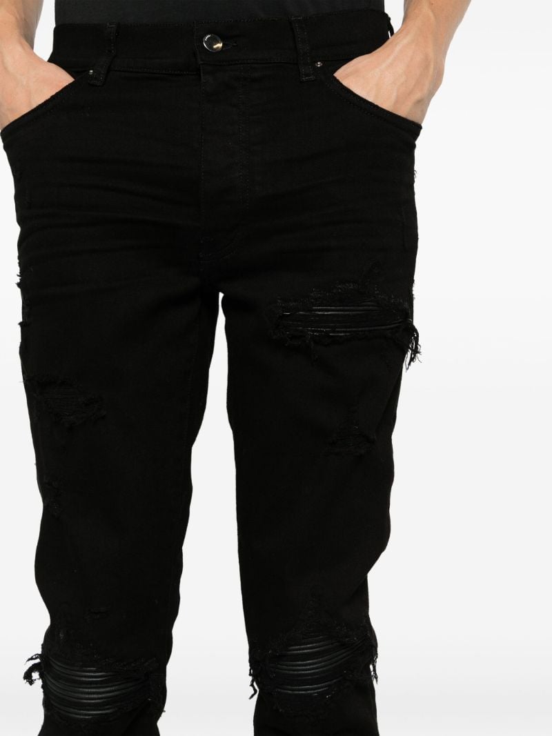 Black Distressed Skinny Cut Jeans