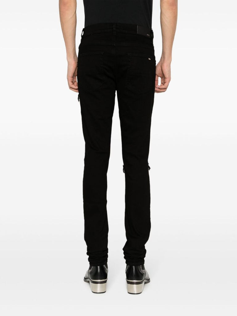 Black Distressed Skinny Cut Jeans