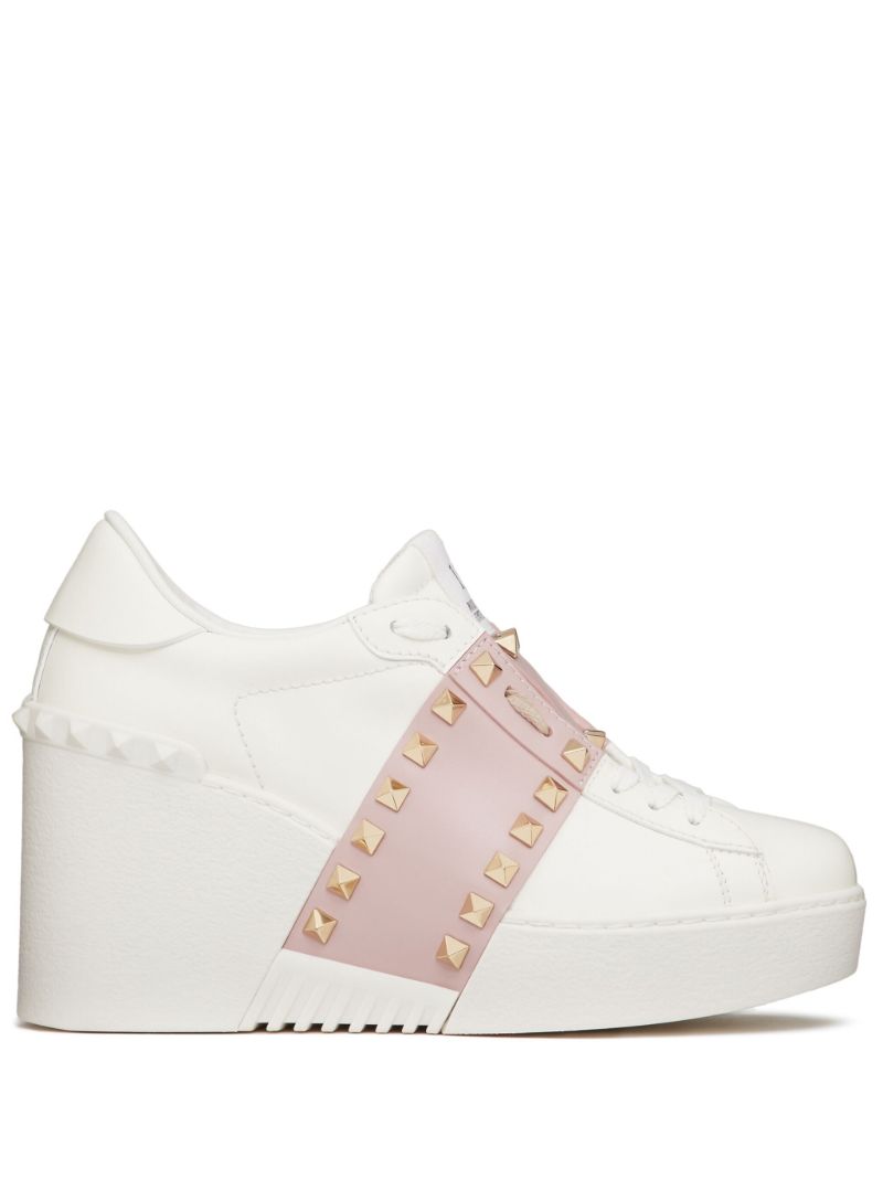 White Open Disco 85 Wedge Sneakers