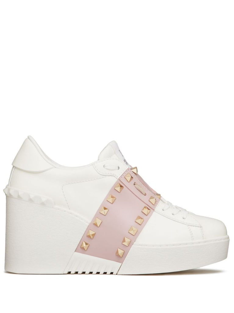 White Open Disco 85 Wedge Sneakers