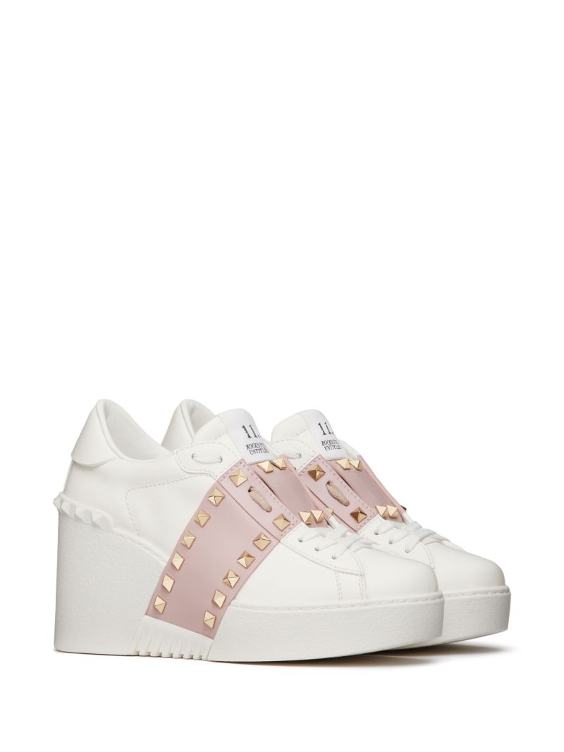 White Open Disco 85 Wedge Sneakers