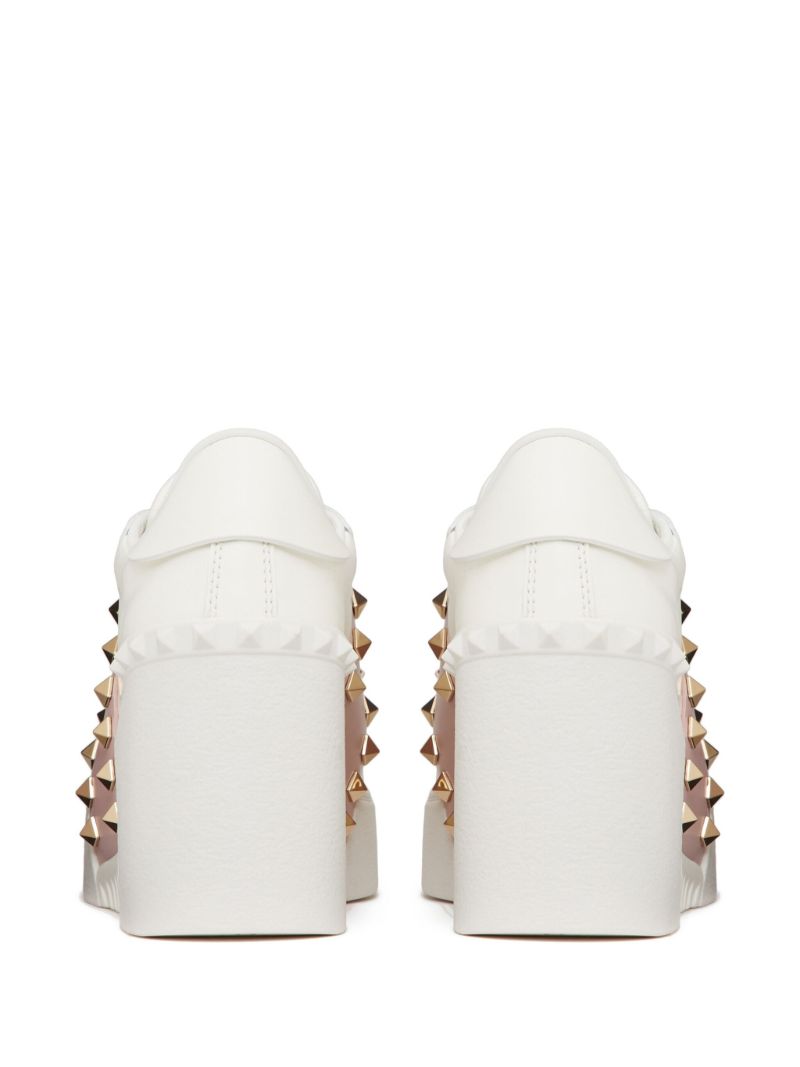 White Open Disco 85 Wedge Sneakers