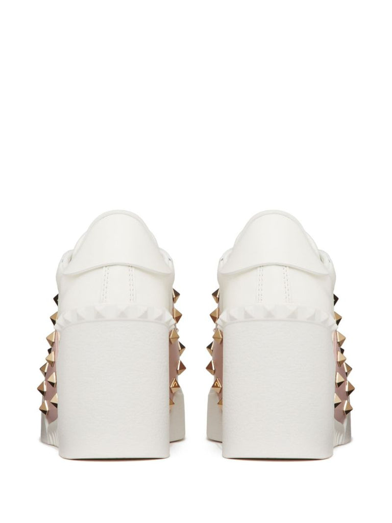 White Open Disco 85 Wedge Sneakers