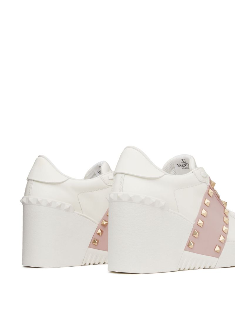 White Open Disco 85 Wedge Sneakers