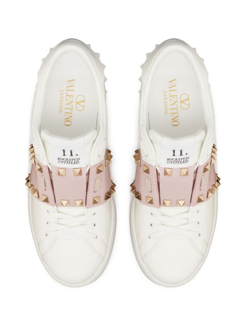 White Open Disco 85 Wedge Sneakers