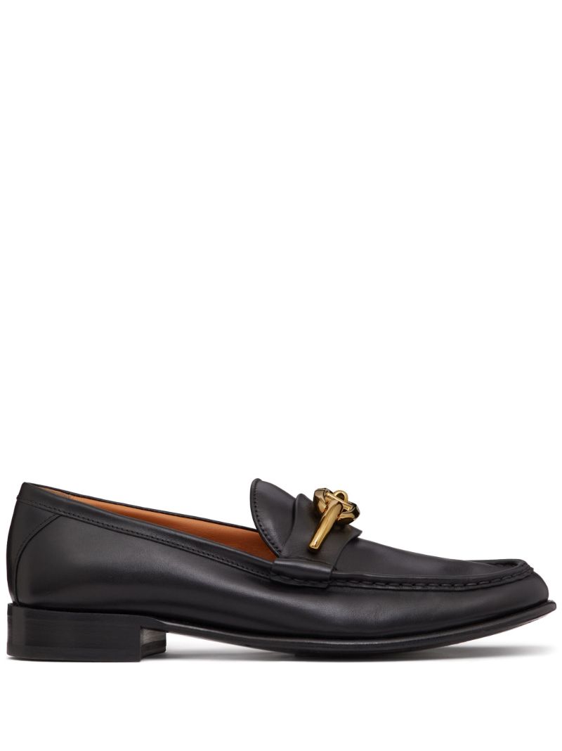 Black Vlogo Signature Leather Loafers
