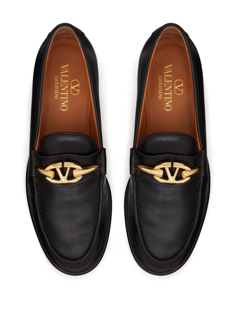 Black Vlogo Signature Leather Loafers