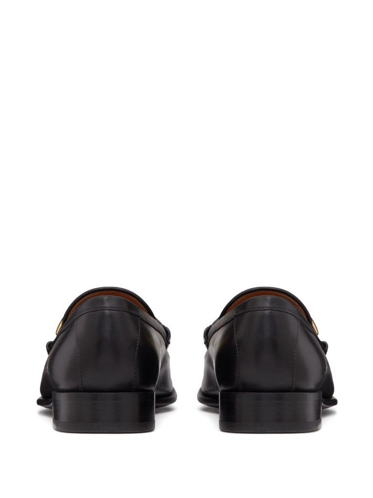 Black Vlogo Signature Leather Loafers