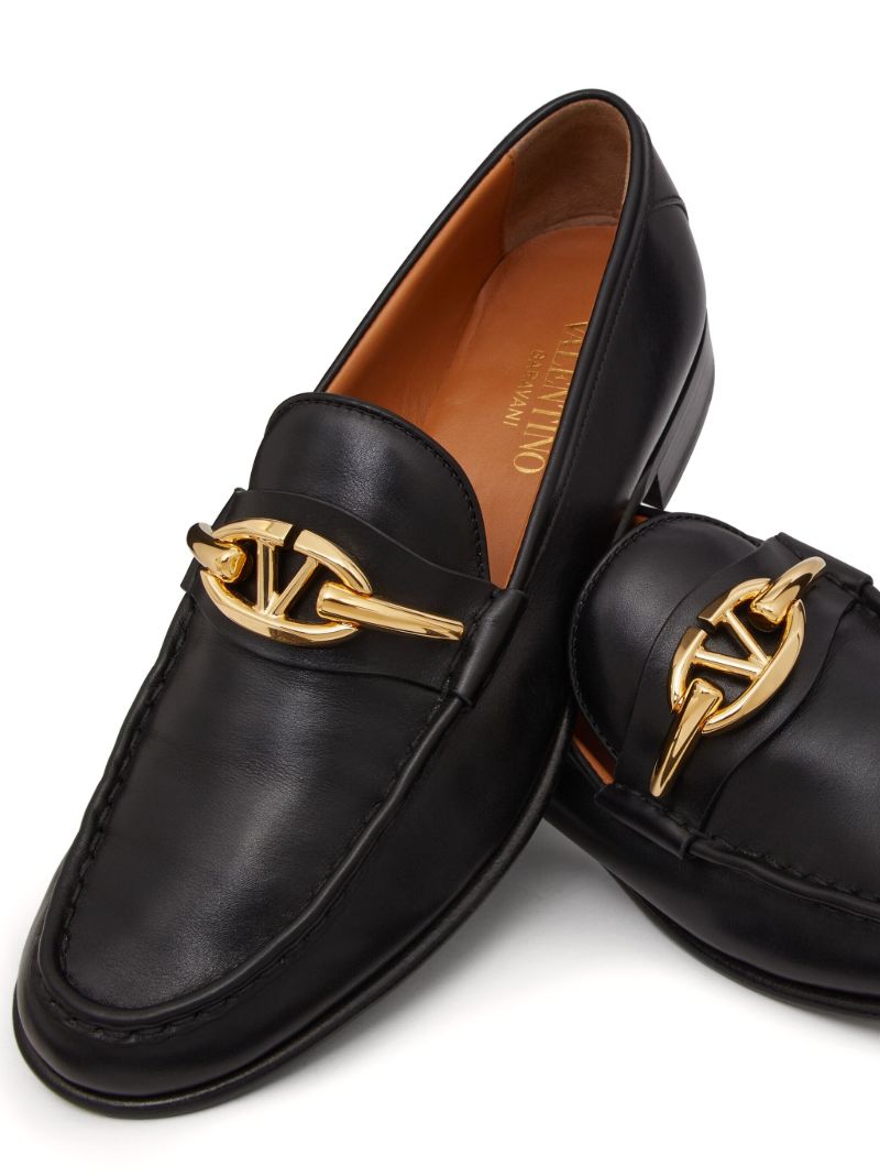 Black Vlogo Signature Leather Loafers