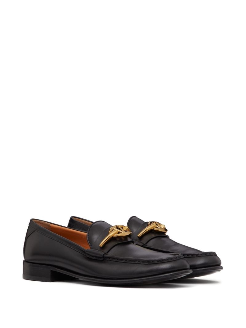 Black Vlogo Signature Leather Loafers