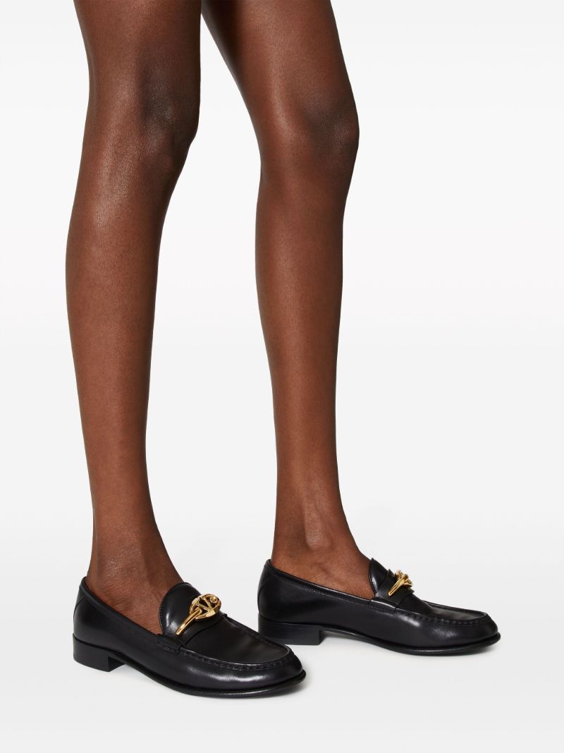 Black Vlogo Signature Leather Loafers