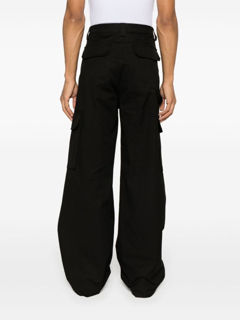 Black Wide-leg Cargo Trousers