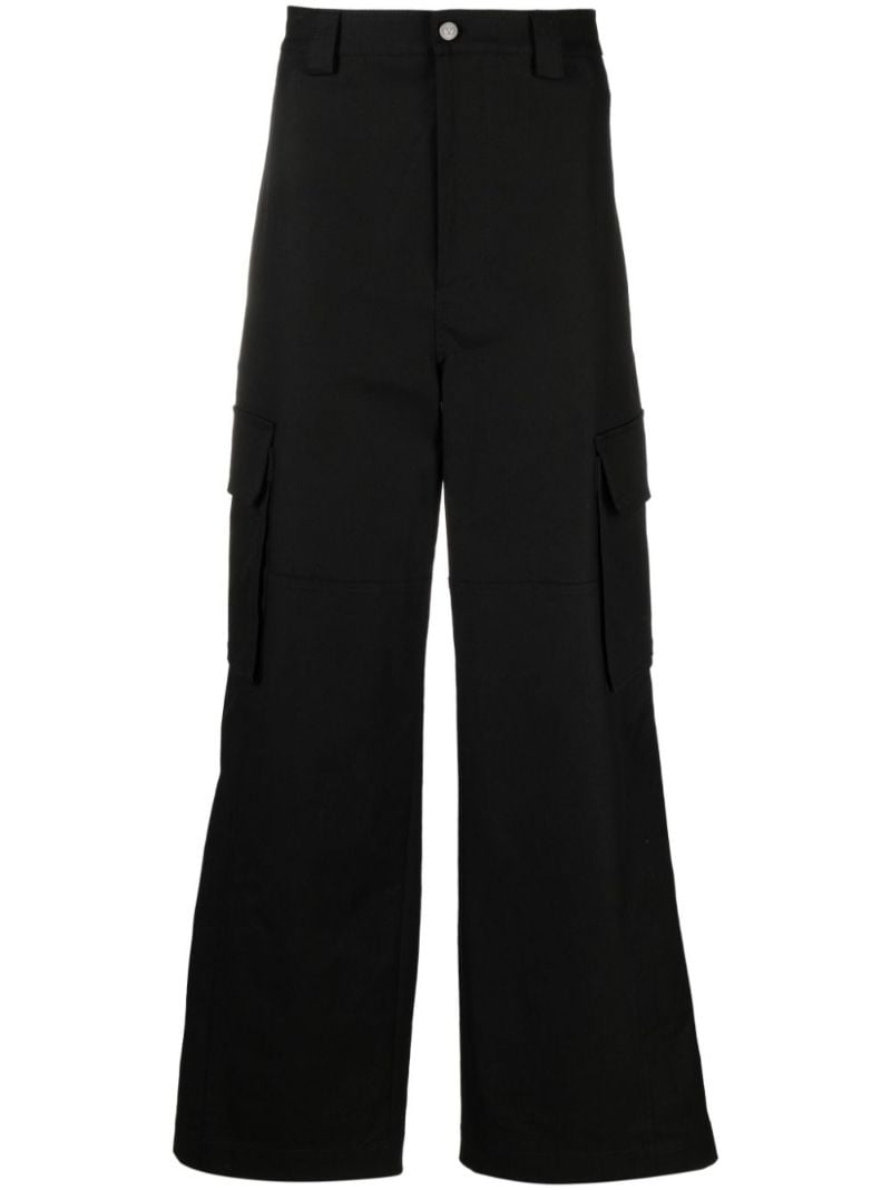 Black Wide-leg Cargo Trousers