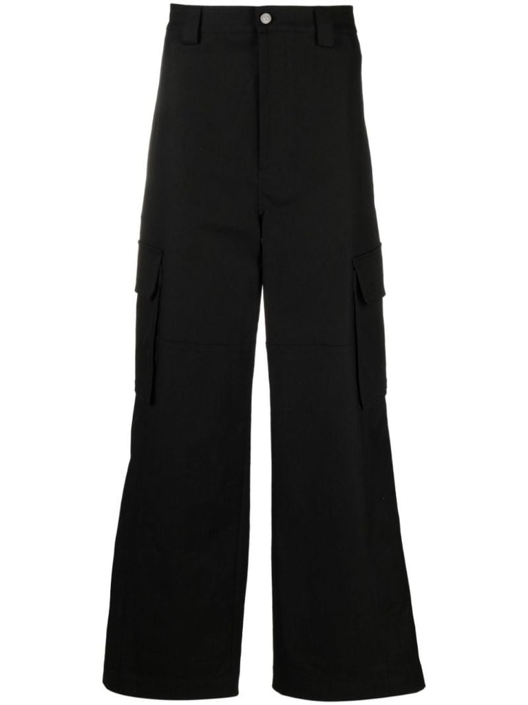 Black Wide-leg Cargo Trousers