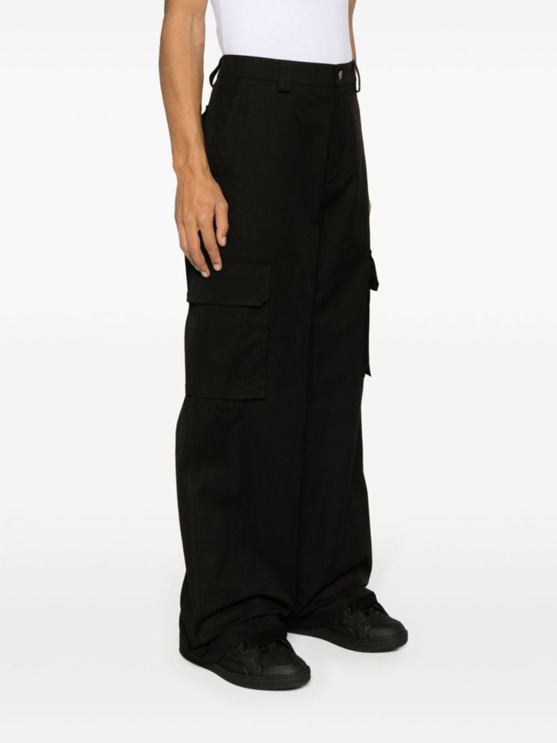 Black Wide-leg Cargo Trousers