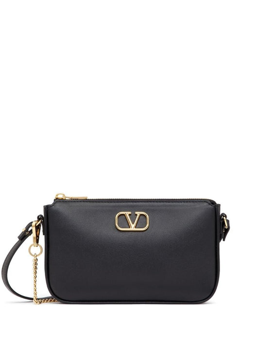 Black Vlogo Signature Leather Mini Bag