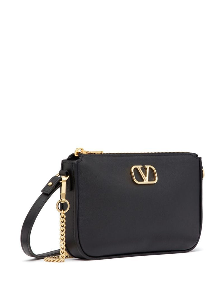 Black Vlogo Signature Leather Mini Bag