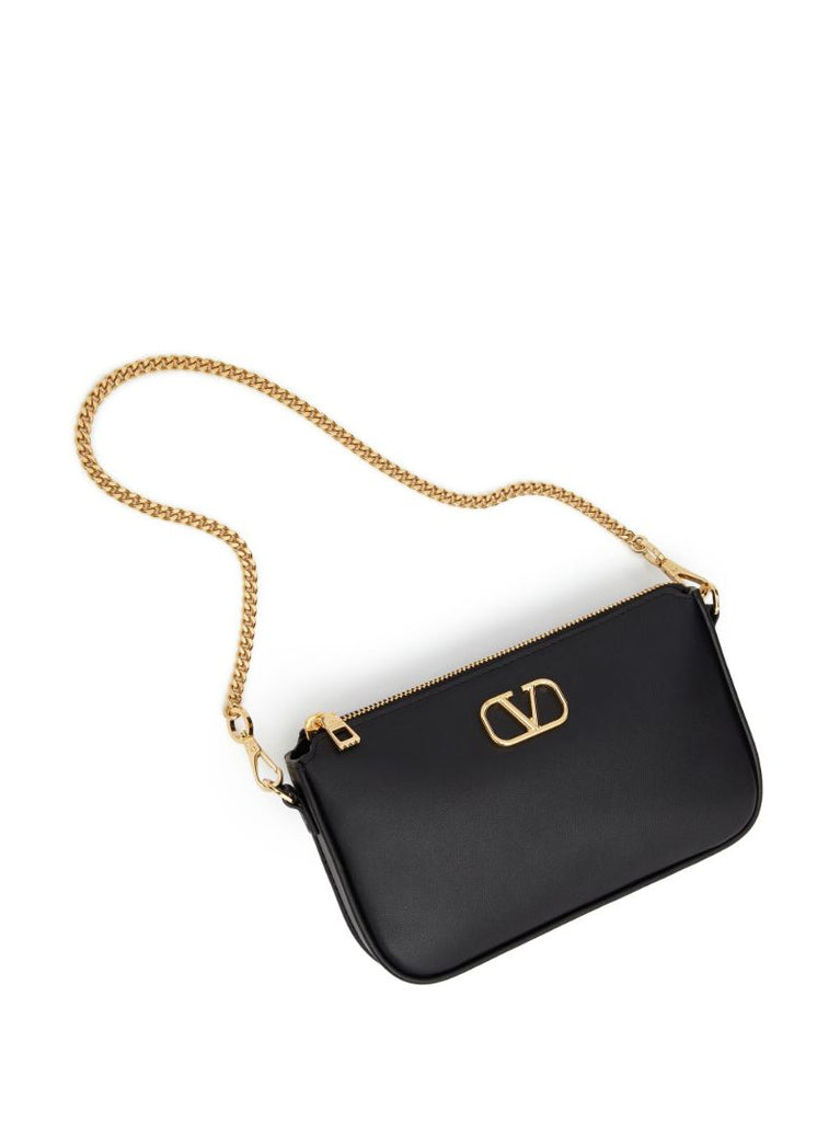Black Vlogo Signature Leather Mini Bag