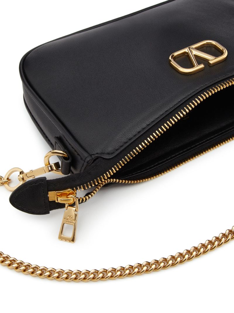 Black Vlogo Signature Leather Mini Bag
