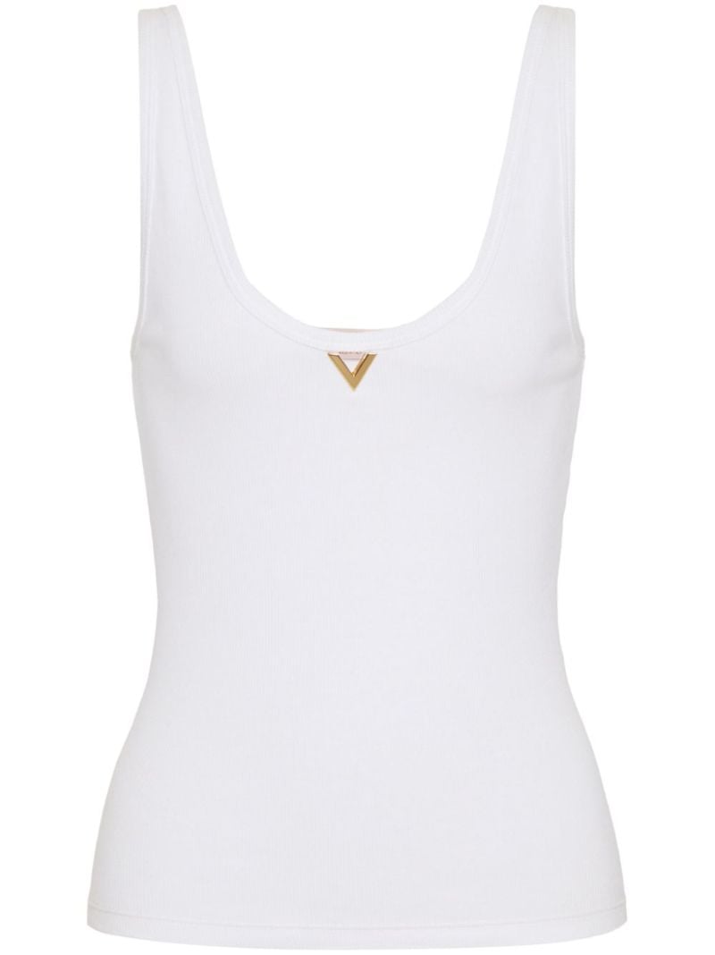White Vgold Cotton Tank Top