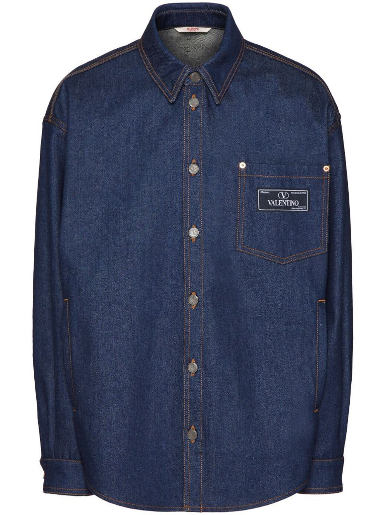 Blue Logo-tag Denim Shirt