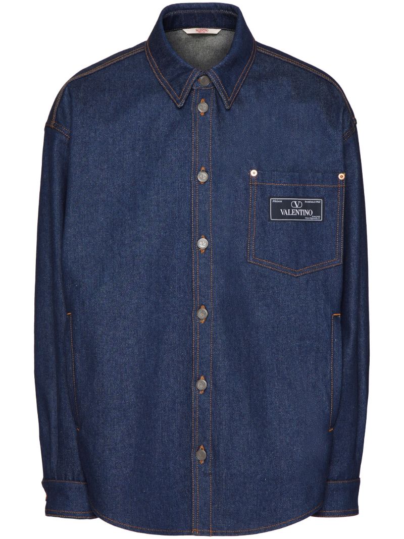 Blue Logo-tag Denim Shirt