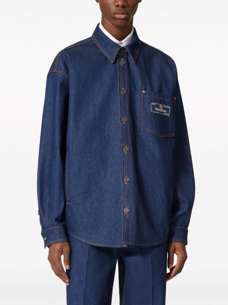 Blue Logo-tag Denim Shirt