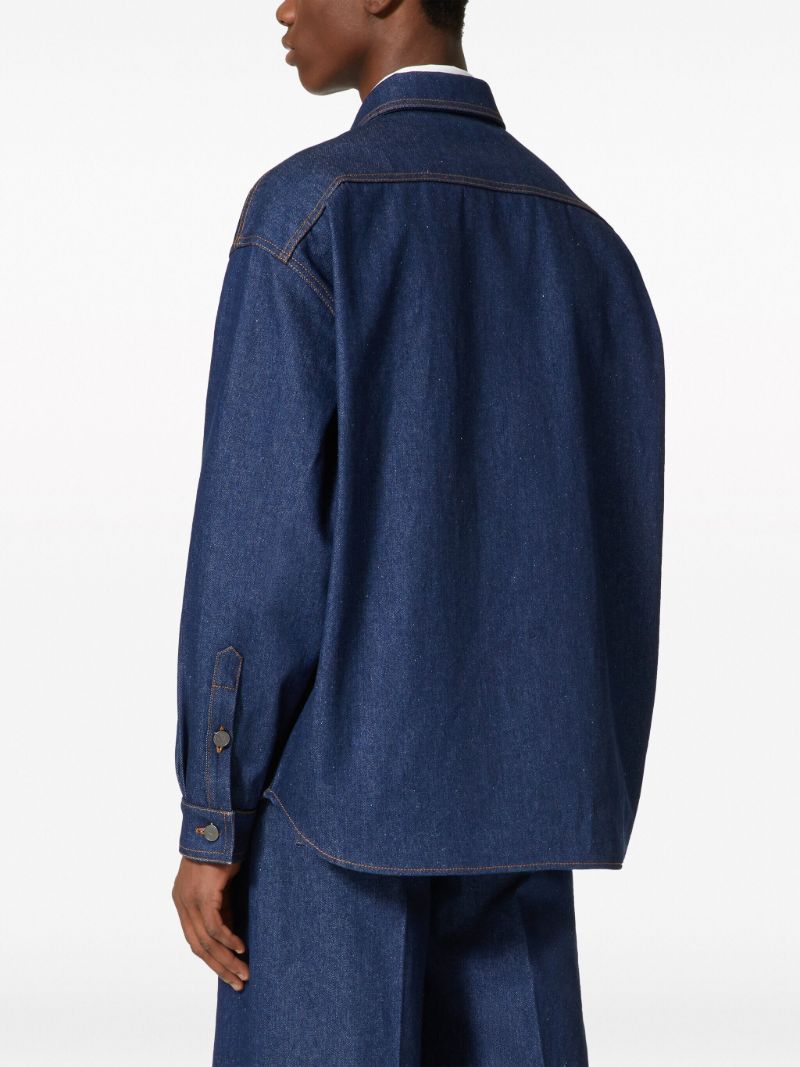 Blue Logo-tag Denim Shirt