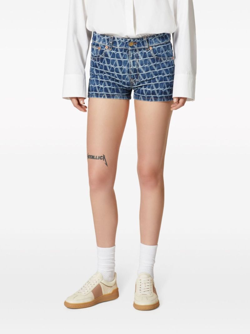 Blue Toile Iconographe Denim Shorts