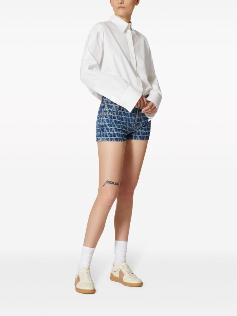 Blue Toile Iconographe Denim Shorts