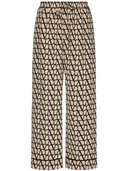 Beige Toile Iconographe Silk Trousers