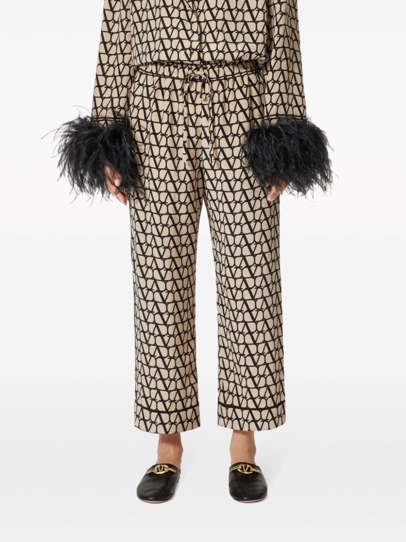 Beige Toile Iconographe Silk Trousers
