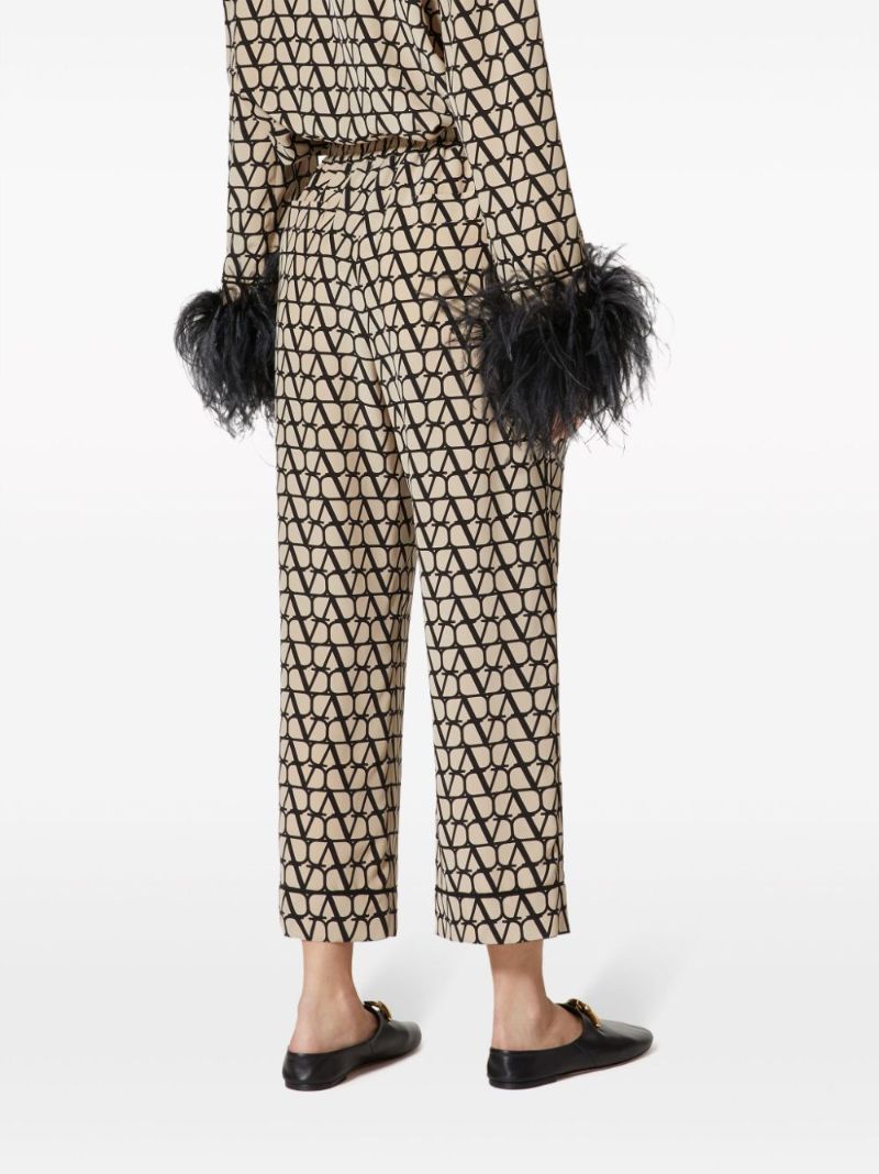 Beige Toile Iconographe Silk Trousers