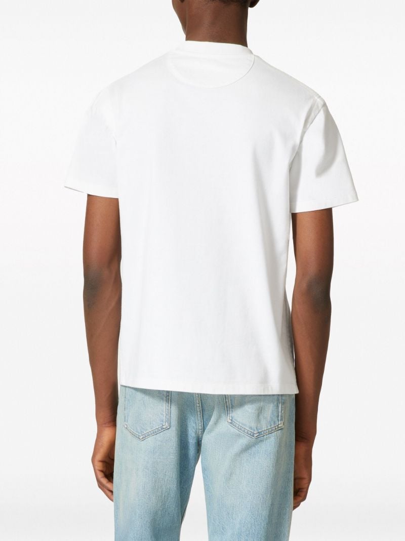 White V Detail Cotton T-shirt
