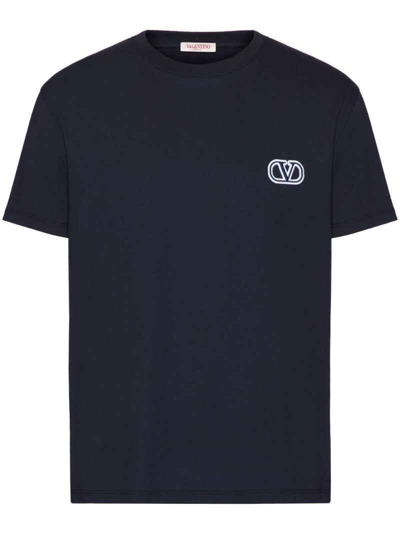 Blue Vlogo Signature Cotton T-shirt
