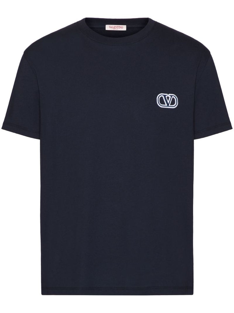 Blue Vlogo Signature Cotton T-shirt