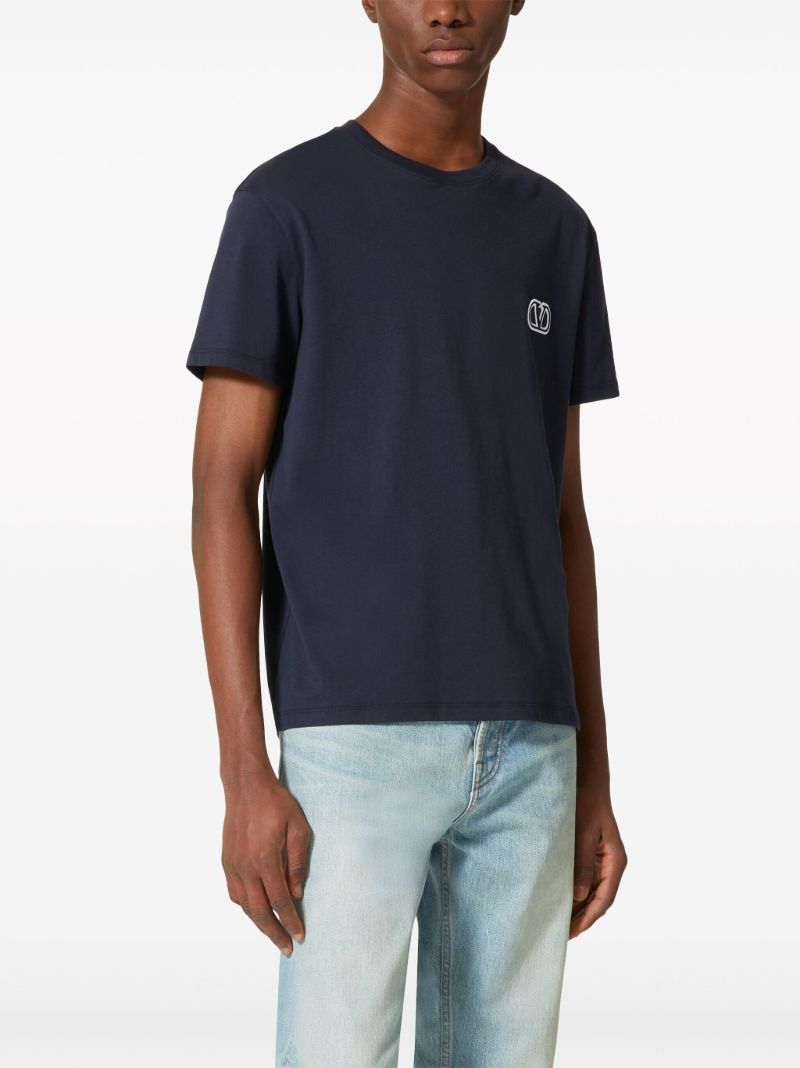 Blue Vlogo Signature Cotton T-shirt