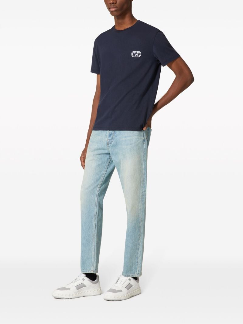 Blue Vlogo Signature Cotton T-shirt