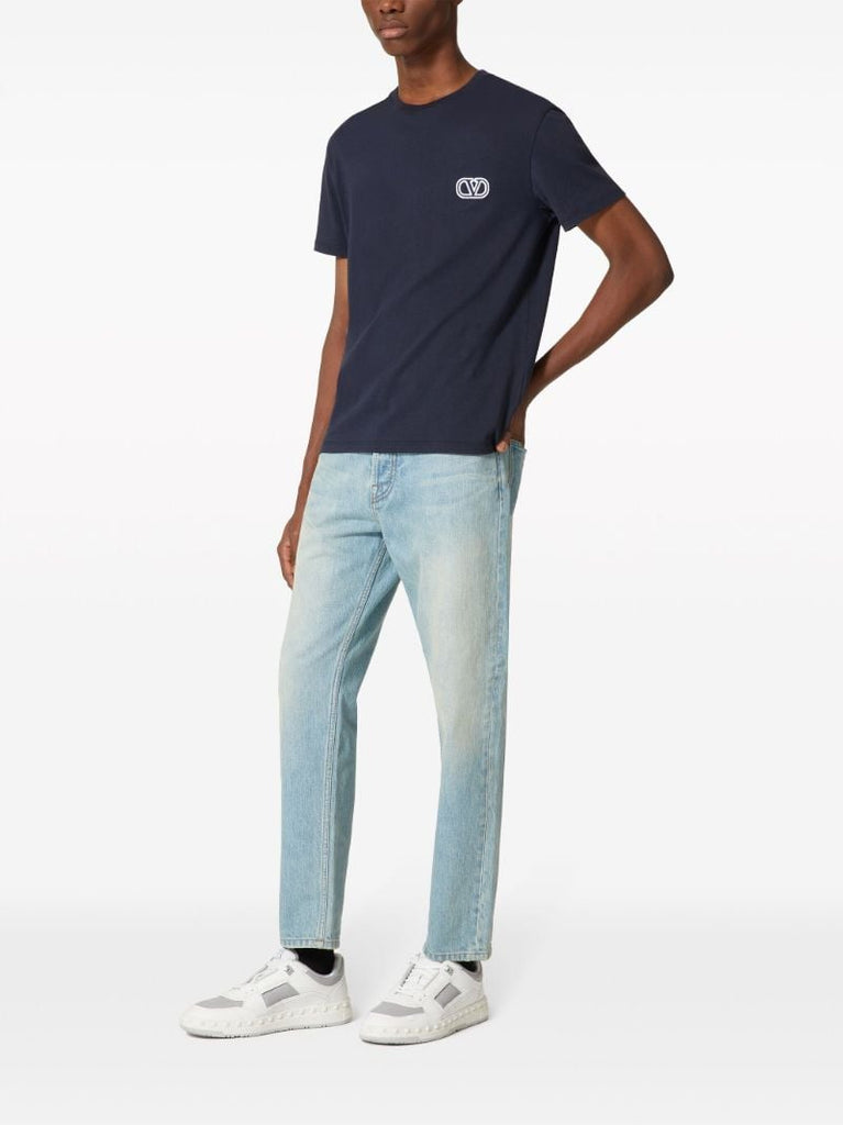 Blue Vlogo Signature Cotton T-shirt