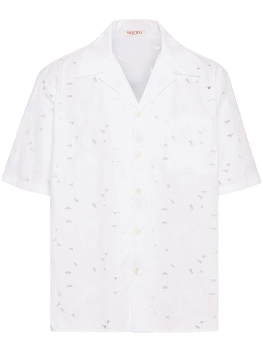 White Floral Broderie Anglaise Shirt