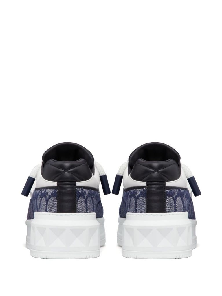 Blue One Stud Iconographe Leather Sneakers