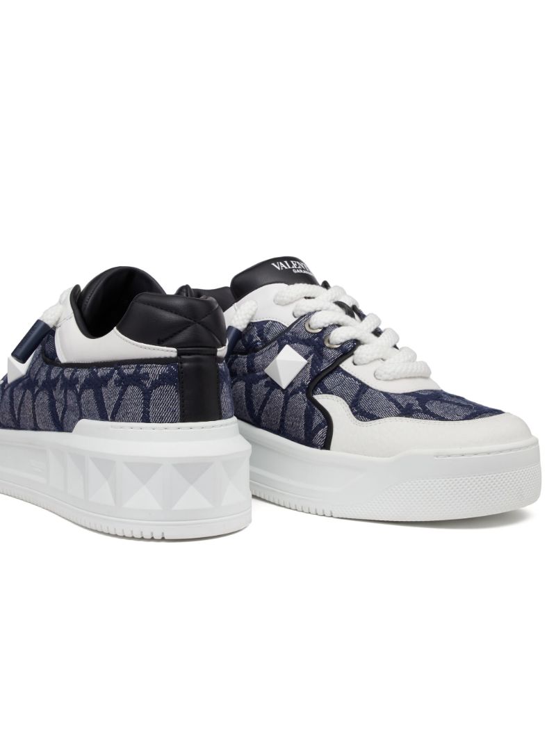 Blue One Stud Iconographe Leather Sneakers