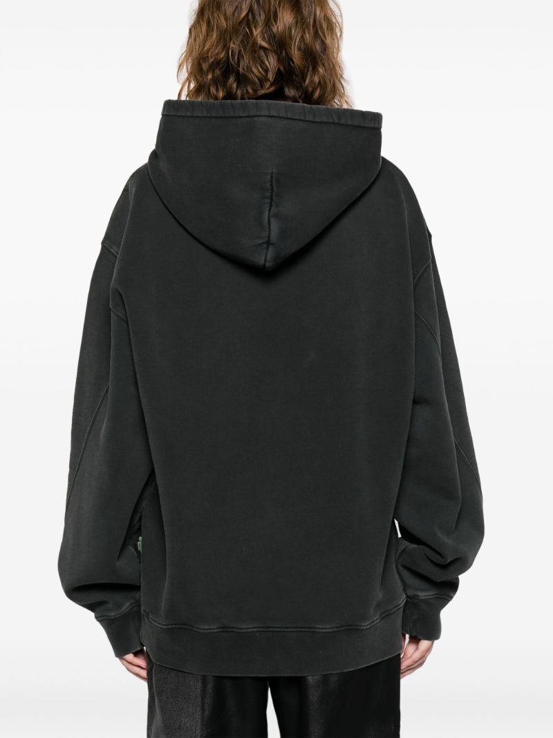 Black Graphic-print Cotton Hoodie