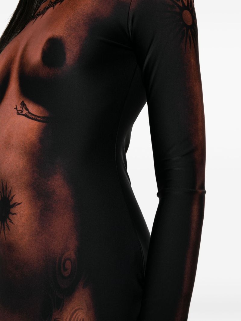 Black Trompe L'oeil Body-print Dress