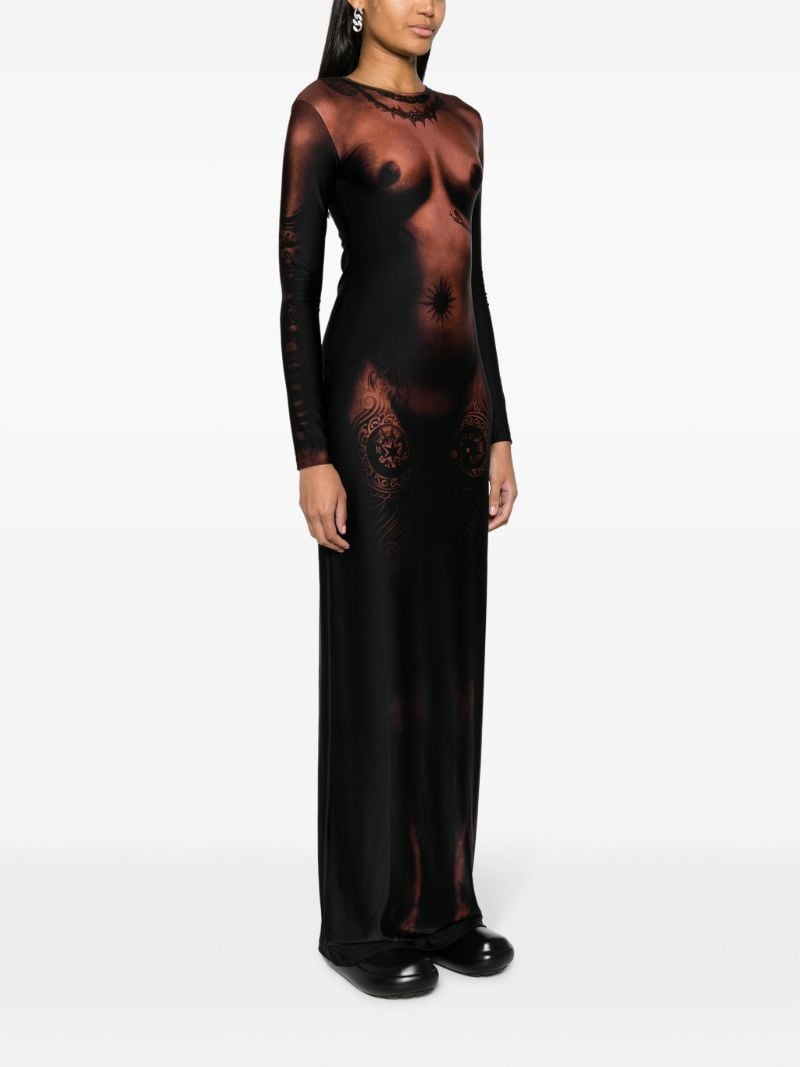 Black Trompe L'oeil Body-print Dress