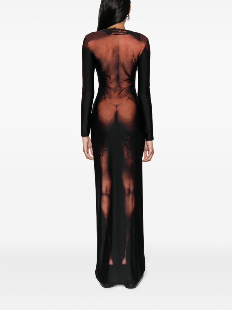 Black Trompe L'oeil Body-print Dress