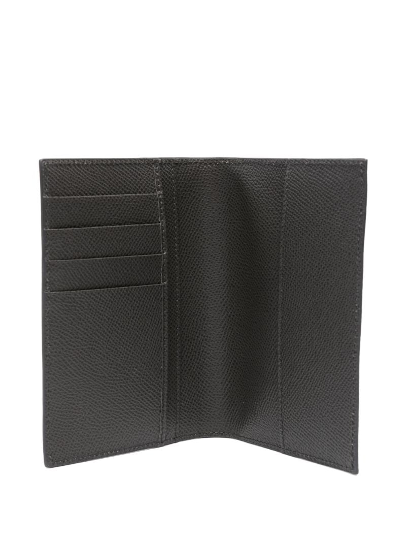 Grey Logo-plaque Leather Wallet