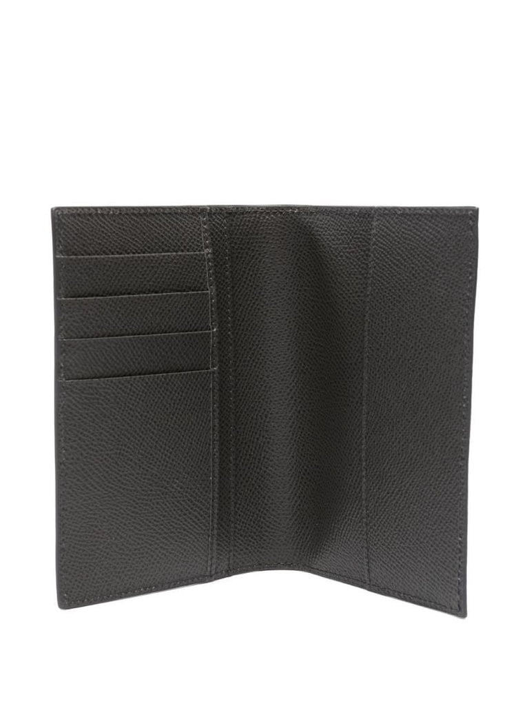 Grey Logo-plaque Leather Wallet