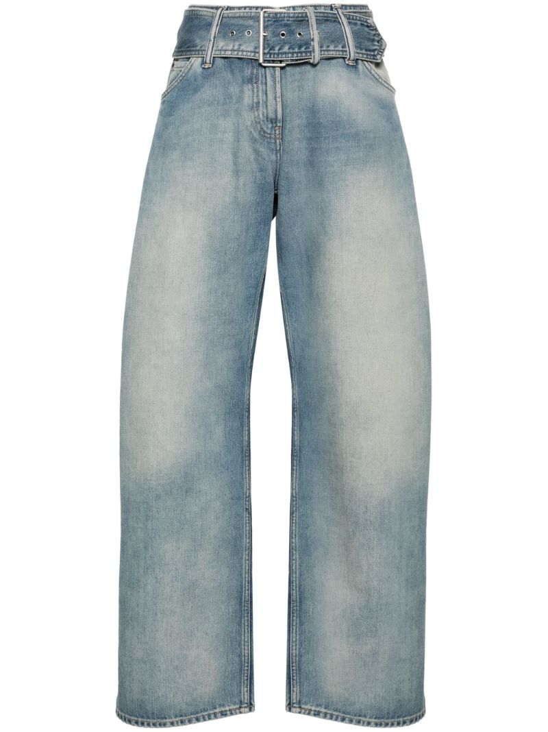 Blue Low-rise Wide-leg Jeans