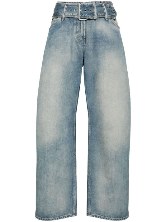 Blue Low-rise Wide-leg Jeans